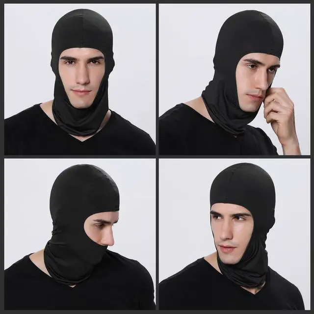 Alt view image 2 of 7 - 3 Pack Balaclava Face Mask, Ski Mask for Men Women, UV Protection Windproof Scarf for Motorcycle Snowboard Cycling Black