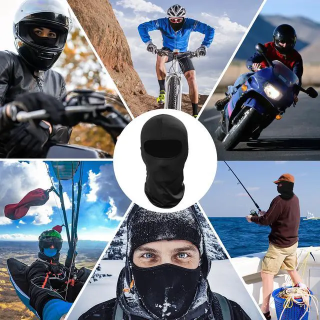 Alt view image 7 of 7 - 3 Pack Balaclava Face Mask, Ski Mask for Men Women, UV Protection Windproof Scarf for Motorcycle Snowboard Cycling Black