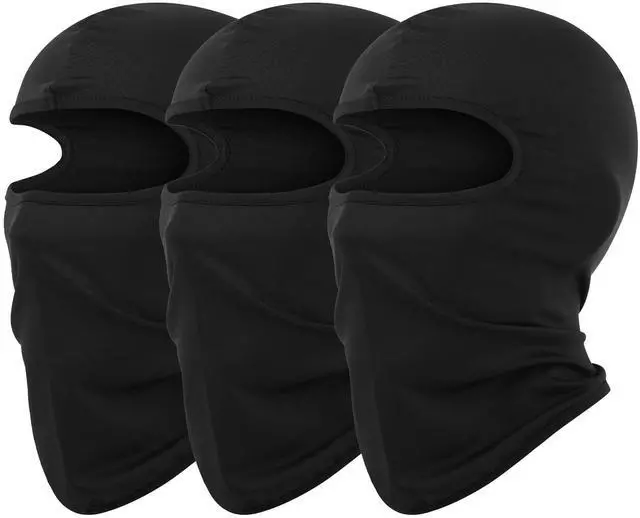 Main image of 3 Pack Balaclava Face Mask, Ski Mask for Men Women, UV Protection Windproof Scarf for Motorcycle Snowboard Cycling Black
