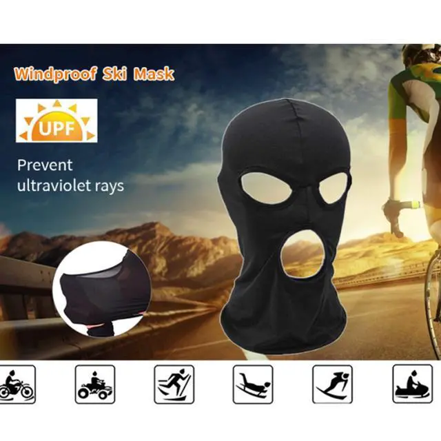 Alt view image 5 of 7 - 3 Holes Balaclava Ski Mask, Thin Three Holes Full Face Mask for Motorcycle Bike Hunting Cycling Cap Ski (3A)