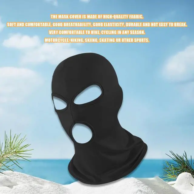 Alt view image 6 of 7 - 3 Holes Balaclava Ski Mask, Thin Three Holes Full Face Mask for Motorcycle Bike Hunting Cycling Cap Ski (3A)