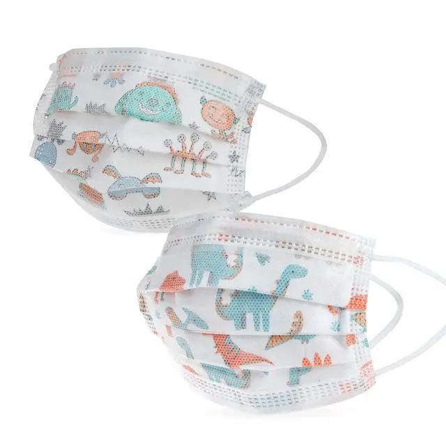 Alt view image 4 of 7 - Disposable Protective Face Masks for Boys 2-5 Years - 10-Count - Disposable 3-Layer Single Use Face Masks with Easy-Bend Nose Clip and Soft Ear Loops
