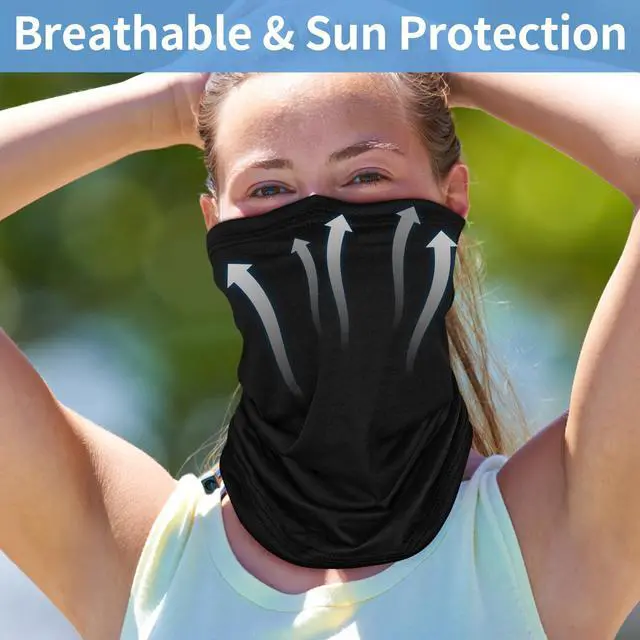 Alt view image 6 of 7 - 5 Pack Neck Gaiter, UV Protection Cooling Face Mask Gator Bandana Outdoor