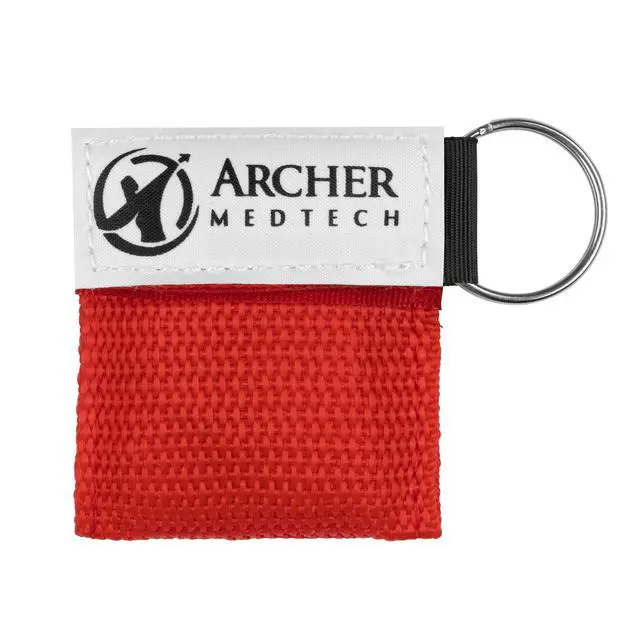 Alt view image 7 of 7 - Mask for Pocket or Key Chain, CPR Emergency Face Shield with One-Way Valve Breathing Barrier for First Aid or AED Training, Archer MedTech (6)