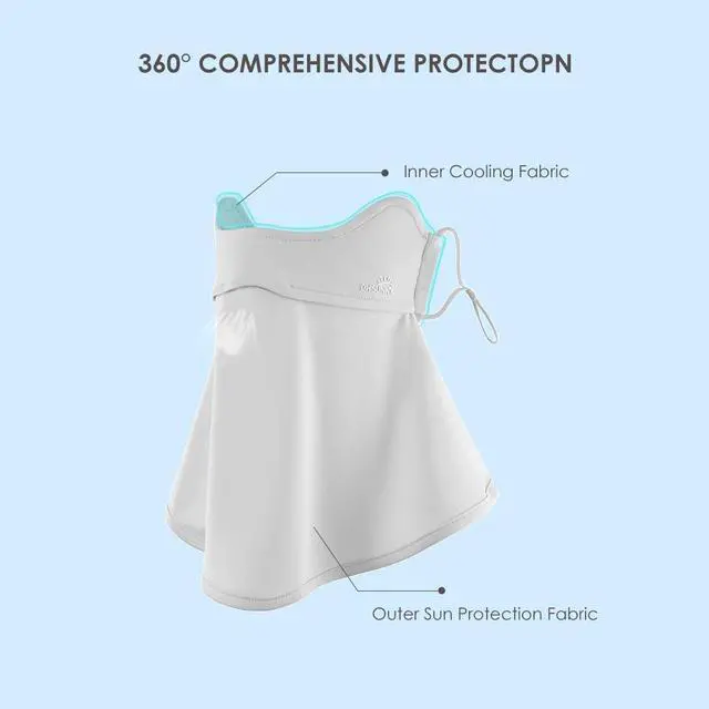 Alt view image 5 of 7 - Sun UV Face Mask UPF50+ Neck Gaiter Scarf Breathable Cooling Face Cover for Outdoor Activities Light Grey
