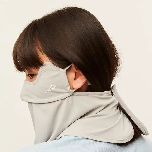 Alt view image 6 of 7 - Sun UV Face Mask UPF50+ Neck Gaiter Scarf Breathable Cooling Face Cover for Outdoor Activities Light Grey