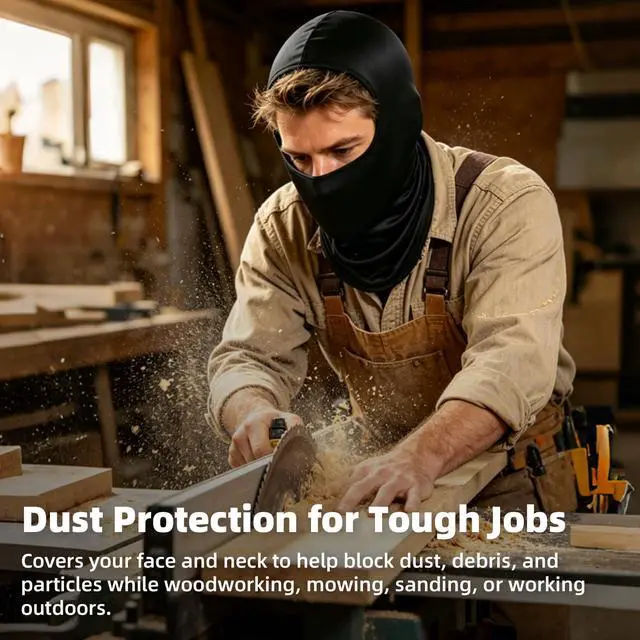 Alt view image 4 of 7 - Black Balaclava Ski Mask for Men and Women, Summer Face Mask for Motorcycle Helmets, Dirt Bike Accessories Neck Gaiter, Bandanas