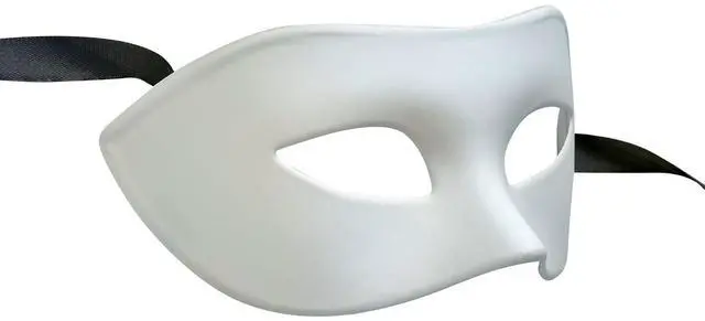 Alt view image 2 of 6 - Men's Masquerade Mask Half Face Mask for Ball Proms and Halloween (White)