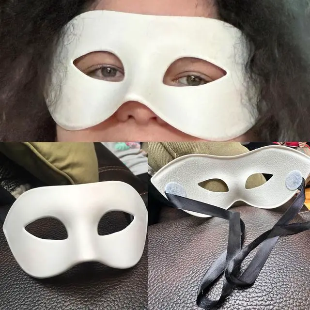 Alt view image 5 of 6 - Men's Masquerade Mask Half Face Mask for Ball Proms and Halloween (White)