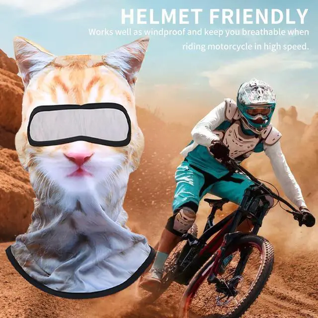 Alt view image 6 of 6 - 3D Cat Ski Balaclava Sheisty Face Mask with Ears Cute Animal Ski Mask Suitable for Music Festivals Raves Party Outdoor Activities Christmas Yellow