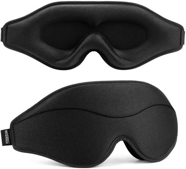Main image of Sleep Mask - Total Blackout 3D Sleeping Mask, Super Lightweight & Silky Soft Eye Mask for Sleeping, Fully Adjustable Fit for Home, Office, Traveling, Meditation, Yoga, Black