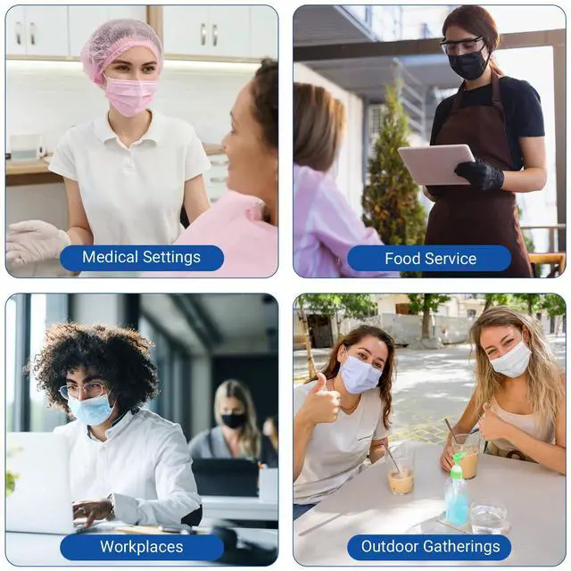 Alt view image 7 of 7 - 50pcs 3 Ply White Disposable Face Mask, Medical Grade, Comfortable & Breathable Suitable for Protection