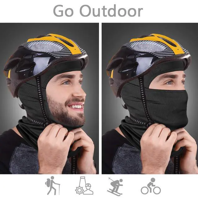 Alt view image 4 of 7 - Ski Mask for Men Women, Balaclava Face Mask, Shiesty Mask UV Protector Lightweight for Motorcycle Snowboard Black