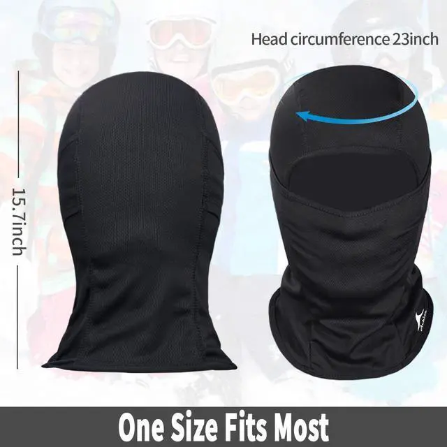 Alt view image 5 of 7 - Ski Mask for Men Women, Balaclava Face Mask, Shiesty Mask UV Protector Lightweight for Motorcycle Snowboard Black