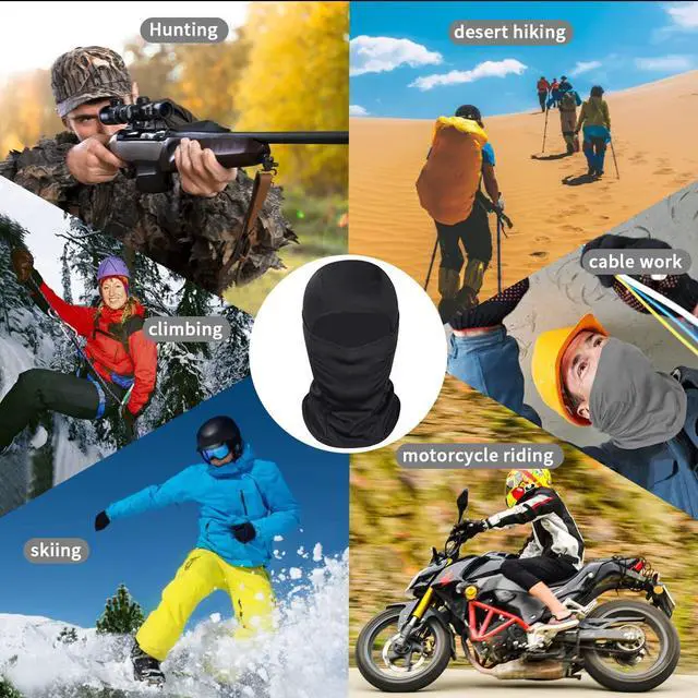 Alt view image 6 of 7 - Ski Mask for Men Women, Balaclava Face Mask, Shiesty Mask UV Protector Lightweight for Motorcycle Snowboard Black