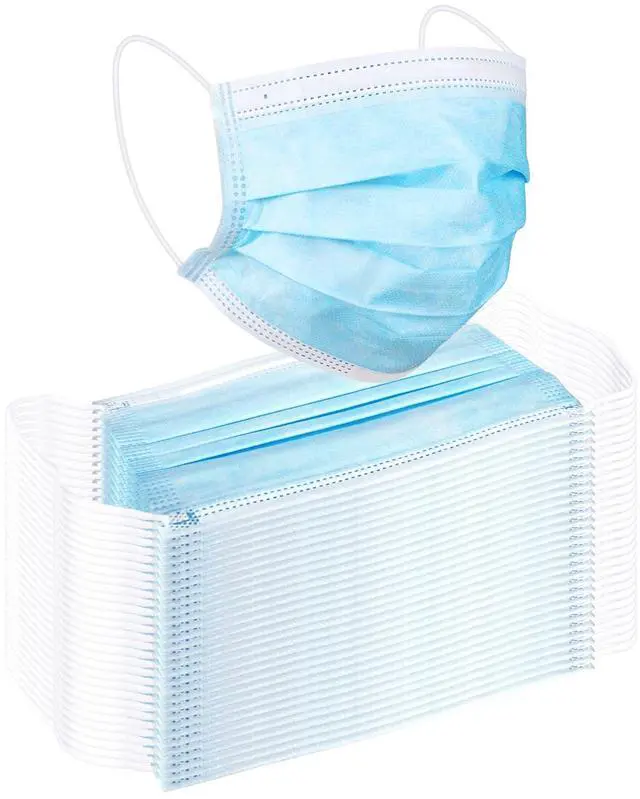 Main image of 50 pcs FACE MASK, 3 Ply Protective Barrier, Single Use, Disposable Earloop Home, Travel, Office, School, Work, Outdoors
