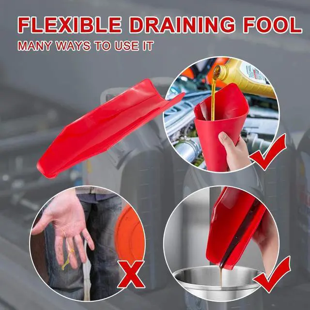 Alt view image 5 of 6 - Flexible Oil Drain Tool Funnel, Reusable Oil Filter Funnel Spill Free, Portable Flexible Draining Tool Can be Molded Into Different Shape