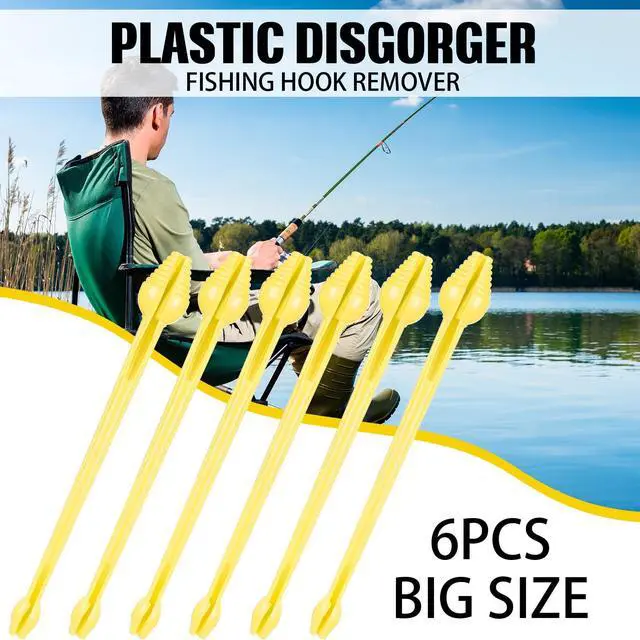 Alt view image 4 of 7 - 6 Pcs Fish Hook Remover Tool Plastic Snelled Hook Disgorger Portable Unhook Extractor Tool for Fishing Gear Accessories (Yellow,7.09 x 0.87 Inches)