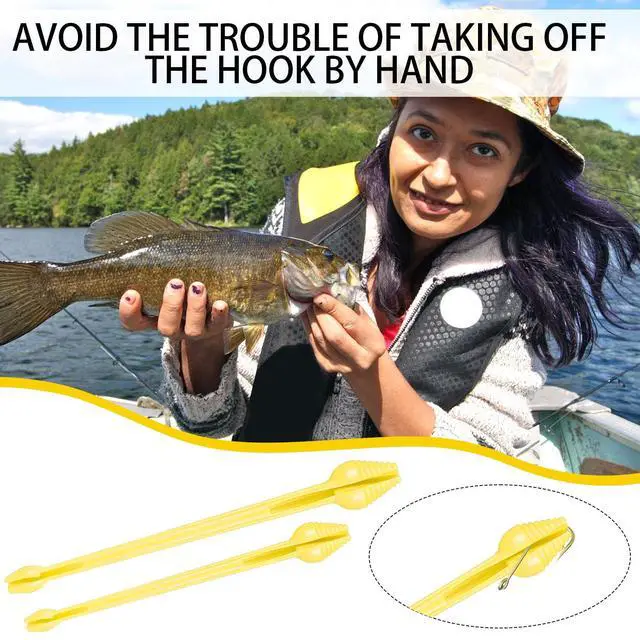 Alt view image 5 of 7 - 6 Pcs Fish Hook Remover Tool Plastic Snelled Hook Disgorger Portable Unhook Extractor Tool for Fishing Gear Accessories (Yellow,7.09 x 0.87 Inches)