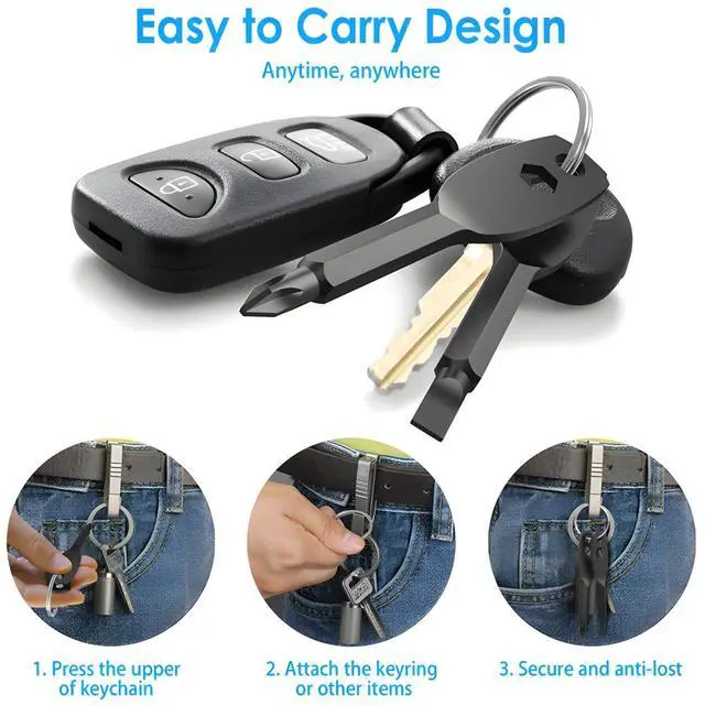 Alt view image 3 of 7 - Gifts for men, Portable 4-in-1 Pocket Screwdriver Keychain Multitool, a Cool Gadget Perfect for Dads, Husbands and Boyfriends