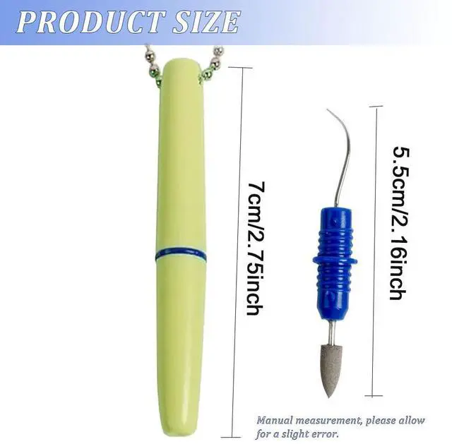 Alt view image 2 of 5 - 2PCS Reusable Dental Picks Kit Portable Teeth Stain Plaque Remover with Keychain with Keychain Tooth Erasers Tartar Eraser Tool Set for Travel, Pets & Oral Hygiene, Pink and Green