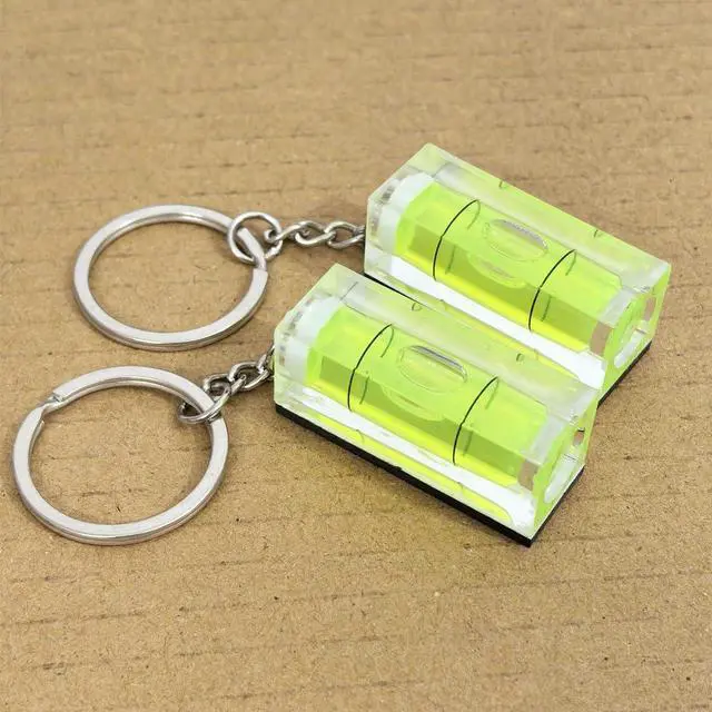 Alt view image 2 of 6 - 2Pcs Magnetic Bubble Levels 15x15x40mm Key Ring Style Magnet Square Bubble Spirit Level Small Tool Leveling Kits Magnetism