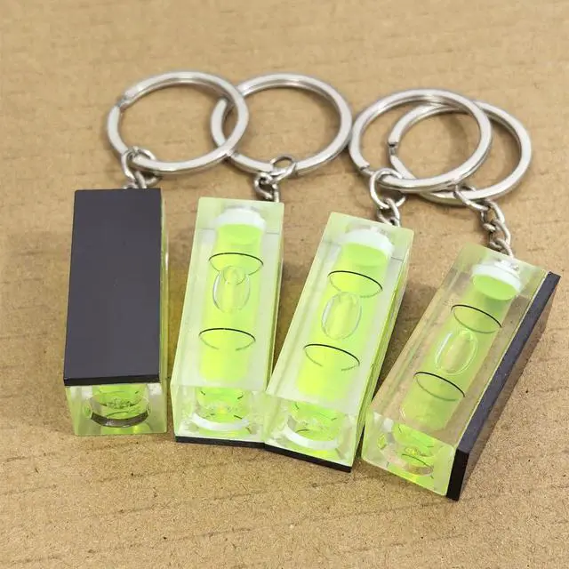 Alt view image 3 of 6 - 2Pcs Magnetic Bubble Levels 15x15x40mm Key Ring Style Magnet Square Bubble Spirit Level Small Tool Leveling Kits Magnetism