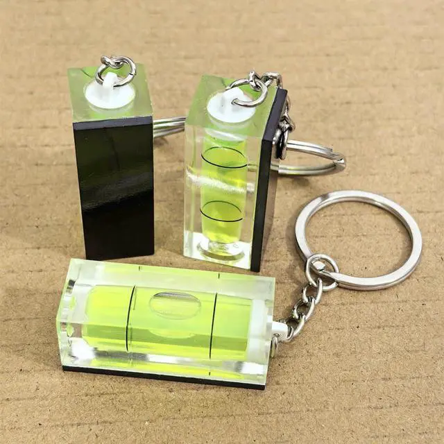 Alt view image 4 of 6 - 2Pcs Magnetic Bubble Levels 15x15x40mm Key Ring Style Magnet Square Bubble Spirit Level Small Tool Leveling Kits Magnetism