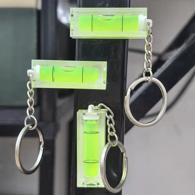 Alt view image 6 of 6 - 2Pcs Magnetic Bubble Levels 15x15x40mm Key Ring Style Magnet Square Bubble Spirit Level Small Tool Leveling Kits Magnetism