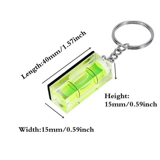 Alt view image 5 of 6 - 2Pcs Magnetic Bubble Levels 15x15x40mm Key Ring Style Magnet Square Bubble Spirit Level Small Tool Leveling Kits Magnetism