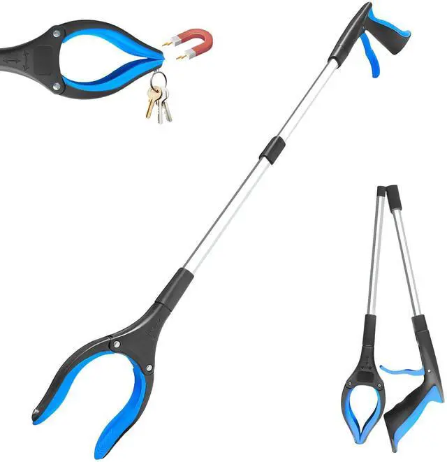 Main image of 32" Grabber Reacher Tool, 1-Pack Foldable Reacher Grabber Pickup Tool with 360° Anti-Slip Rotating Jaw & Magnet, Mobility Aid Reaching Assist Tool for Trash Pick Up, Lightweight Grabber Tool