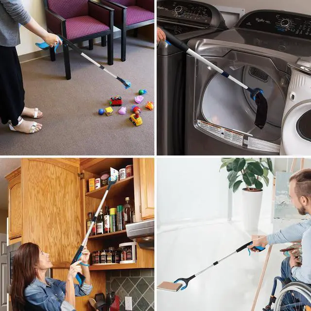 Alt view image 6 of 7 - 32" Grabber Reacher Tool, 1-Pack Foldable Reacher Grabber Pickup Tool with 360° Anti-Slip Rotating Jaw & Magnet, Mobility Aid Reaching Assist Tool for Trash Pick Up, Lightweight Grabber Tool