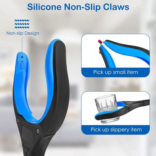 Alt view image 3 of 7 - 32" Grabber Reacher Tool, 1-Pack Foldable Reacher Grabber Pickup Tool with 360° Anti-Slip Rotating Jaw & Magnet, Mobility Aid Reaching Assist Tool for Trash Pick Up, Lightweight Grabber Tool