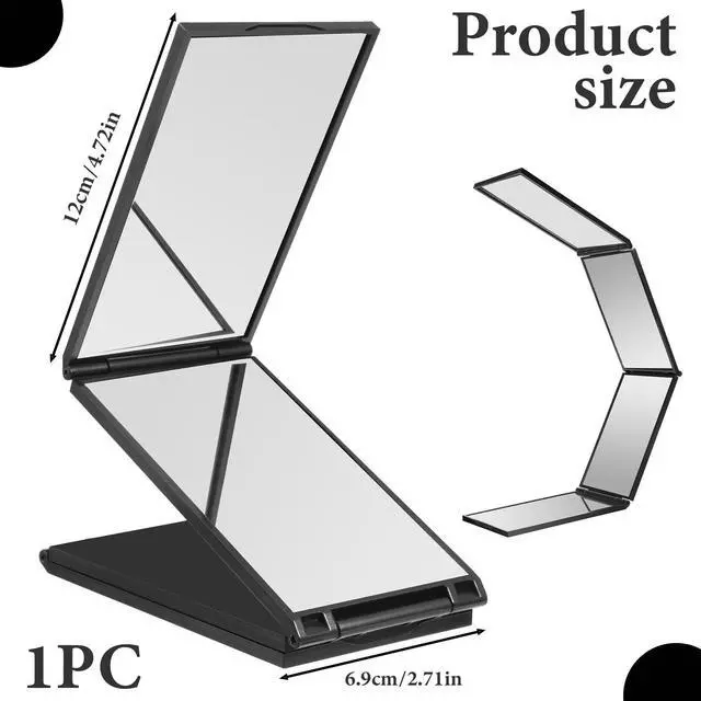 Alt view image 2 of 7 - 4 Way Mirror Foldable Makeup Mirror Portable 360 Degree Handheld Haircut Mirrors 4 Barber Desktop DIY Haircut Tool for Hair Cuting Styling Grooming Sided Self Haircuts for Home and Salon, 4.7 * 2.7 in