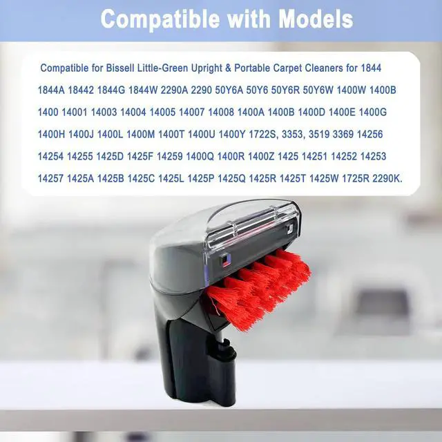 Alt view image 2 of 6 - 1400B Little Green 3" Tough Stain Brush Tool Replacement for Bissell Little-Green Upright & Portable Carpet Cleaners for 1400B 4075 3860 1425 1400W 1400 3353 1986 1844 2290A Series, Black,1 Brush