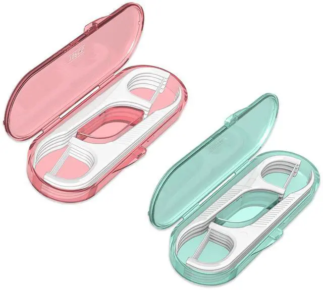 Main image of Portable Dental Floss Picks 2 Case-Professional No Shred Floss Sticks-Perfect for Travel Clean Teeth Tools-Ultra Small Portable Palm Sized Floss Organized