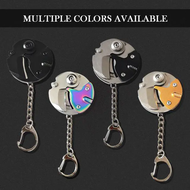 Alt view image 7 of 7 - Multitool Keychain Tool, 7-in-1 Pocket Screwdriver Bits and Cutter