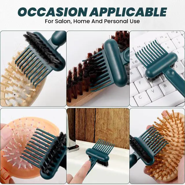 Alt view image 4 of 7 - Brush Cleaning Tool 2-In-1 Comb Cleaner Effective Hairbrush Cleaner Small and Portable Suitable for Travel,Good Comb Brush for Women