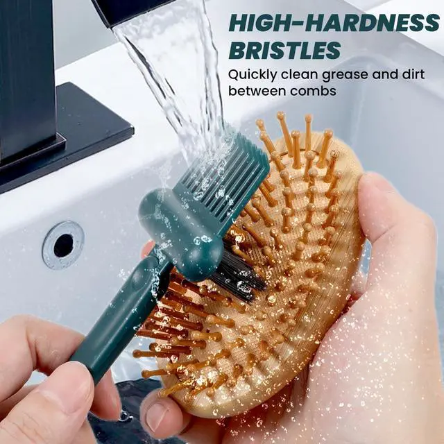 Alt view image 5 of 7 - Brush Cleaning Tool 2-In-1 Comb Cleaner Effective Hairbrush Cleaner Small and Portable Suitable for Travel,Good Comb Brush for Women