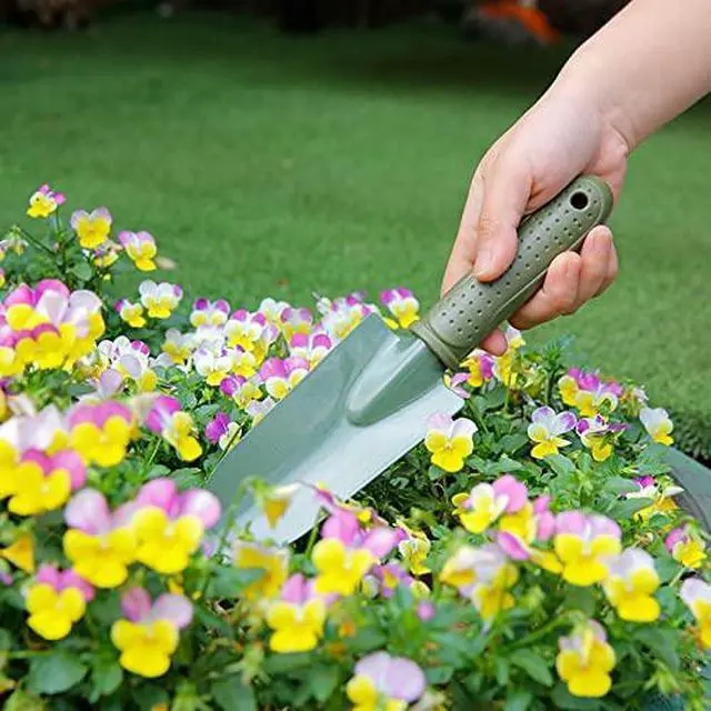 Alt view image 5 of 6 - Garden Tool Shovel for Digging Gardening Trowel for Lawn Planting Alloy Spade Plastic Handle Anti Slippery