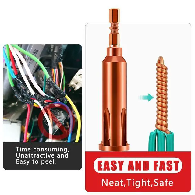 Alt view image 3 of 6 - Universal Wire Twisting Tool Cable Wire Stripper and Twister Wire Stripping Tool for Electrician by Drill Driver or Manually (Brown)