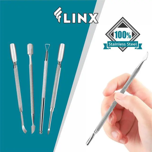 Alt view image 3 of 7 - Metal Cuticle Pusher Tool 4 Pcs Nail Manicure Tools Nail Tols for Manicure & Pedicure, Metal Cuticle Pushers and Scraper, Nails Cuticles Pusher Cuticle Tools for Nails