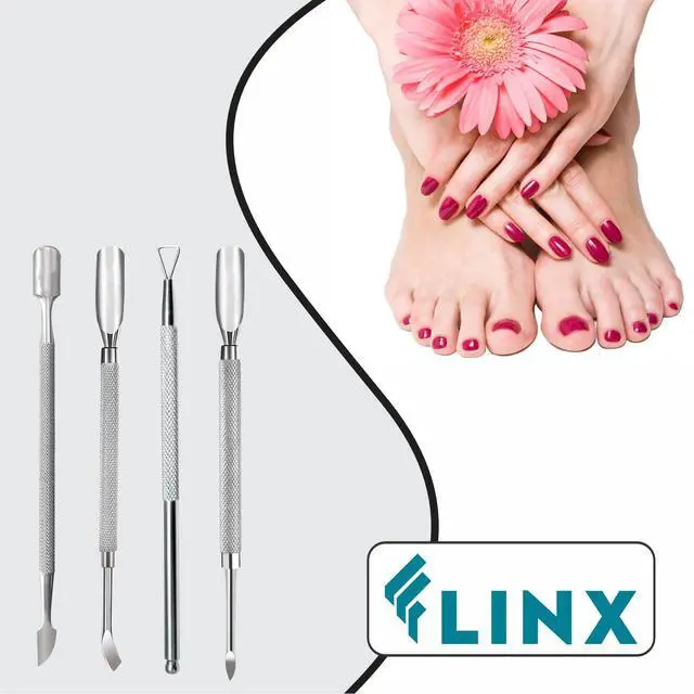 Alt view image 5 of 7 - Metal Cuticle Pusher Tool 4 Pcs Nail Manicure Tools Nail Tols for Manicure & Pedicure, Metal Cuticle Pushers and Scraper, Nails Cuticles Pusher Cuticle Tools for Nails
