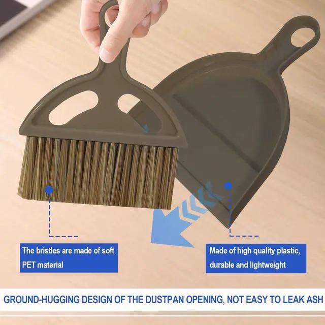 Alt view image 3 of 7 - Mini Broom and Dustpan Set Hand Broom with Dustpan Portable Housekeeping Cleaning Tools for Desk,Counter,Sofa,Kitchen,Office,Nest (Coffee)