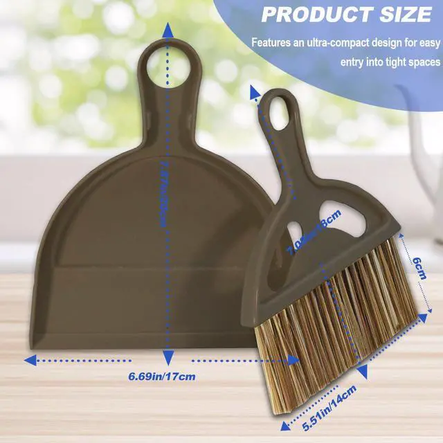 Alt view image 6 of 7 - Mini Broom and Dustpan Set Hand Broom with Dustpan Portable Housekeeping Cleaning Tools for Desk,Counter,Sofa,Kitchen,Office,Nest (Coffee)