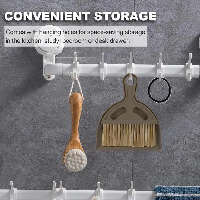 Alt view image 7 of 7 - Mini Broom and Dustpan Set Hand Broom with Dustpan Portable Housekeeping Cleaning Tools for Desk,Counter,Sofa,Kitchen,Office,Nest (Coffee)