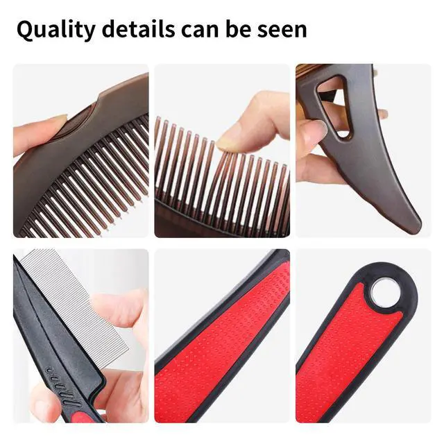 Alt view image 3 of 6 - Dandruff Comb Wide Tooth, Stainless Steel Fine Tooth Lice/Psoriasis Scalp Detox Comb for Women, Men & Kids, Professional Portable Sweep/Massage/Clean Shower Brush Tool for Hair Care/Growth (Black)