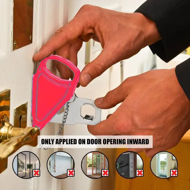 Alt view image 2 of 3 - Portable Door Lock, Door Lock Self-Defense Security Device
