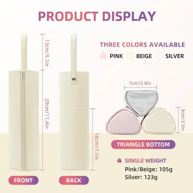 Alt view image 6 of 7 - 2-in-1 Heat Resistant Mat & Bag for Hair Styling Tools, Hanging Curling Iron Holder Flat Iron Holder with Zip, Portable Hot Hair Tools Travel Bag, Hair Straightener Mat Pouch for Countertop