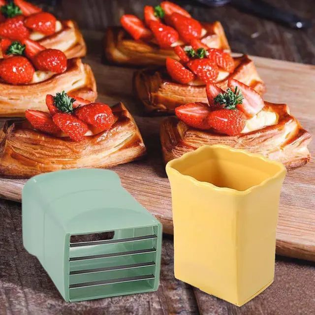 Alt view image 6 of 7 - 3Pcs Strawberry Slicer CupFruit Slicer Cup for Strawberry Egg Banana Mushroom Cucumber Kiwi and Veggie Salad Speed Cutter the Kitchen Portable Slicing Tool (3Pcs)
